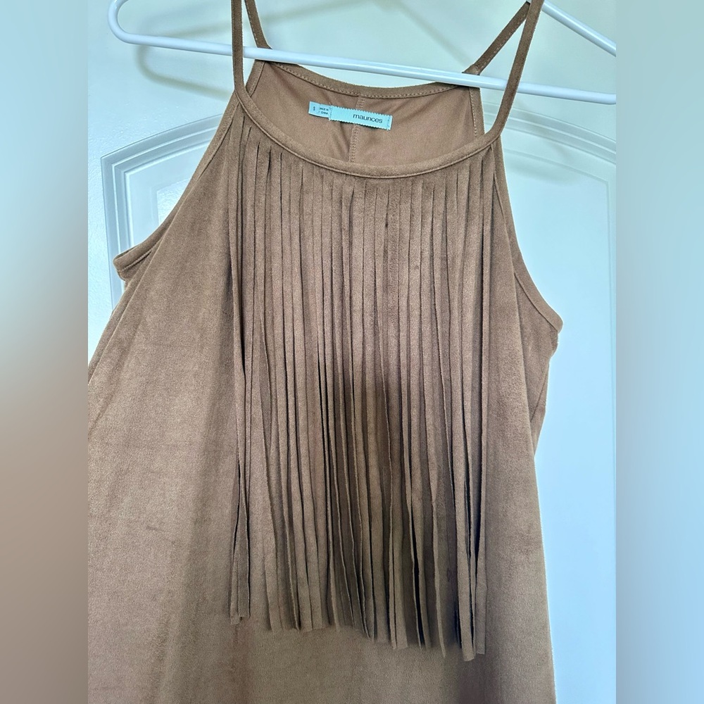 Maurice’s - Adorable Brown Suede Fringe Dress! - Picture 5 of 8